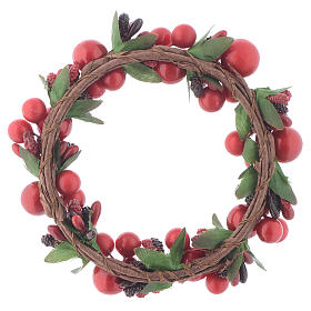 Décorations Noël pour la maison: Couronne de Noël avec baies pour bougies 8 cm Décorations Noël pour la maison: Couronne de Noël avec baies pour bougies 8 cm
