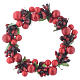 Christmas candle embellishment with red berries 8cm s1