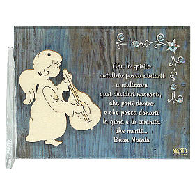 Décorations Noël pour la maison: Cadre ange guitare phrase en ITA 8,5x10 cm Décorations Noël pour la maison: Cadre ange guitare phrase en ITA 8,5x10 cm