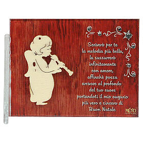 Kleines Bild mit Engel, Satz und Klarinette, 8,5 x 10 cm