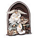 Escena Natividad con ángel de resina cuadro en relieve 40 cm s3