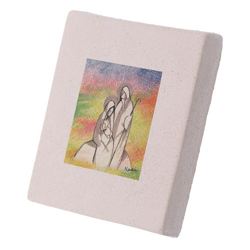 Nativity scene detailed picture in fireclay 10X10 cm 2