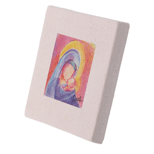 Christmas miniature Mary with Jesus in clay 10X10 cm 2