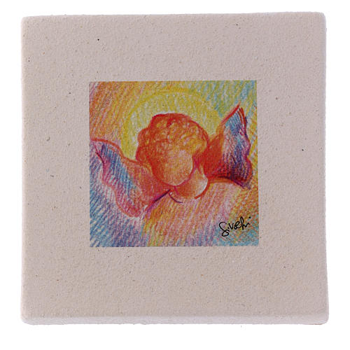 Christmas miniature coloured angel in clay 10X10 cm 1