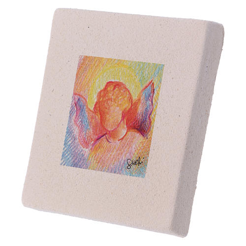 Christmas miniature coloured angel in clay 10X10 cm 2