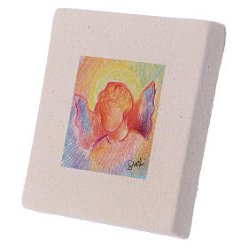 Christmas miniature coloured angel in clay 10X10 cm