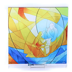 Glaswand Weihnachten Heilige Familie 12.5x12cm s3