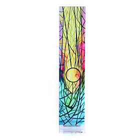 Vitrail de Noël colorée Soleil naissant 18x3,8 cm