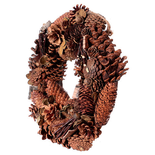 Advent wreath garland with pine cones 36 cm 3
