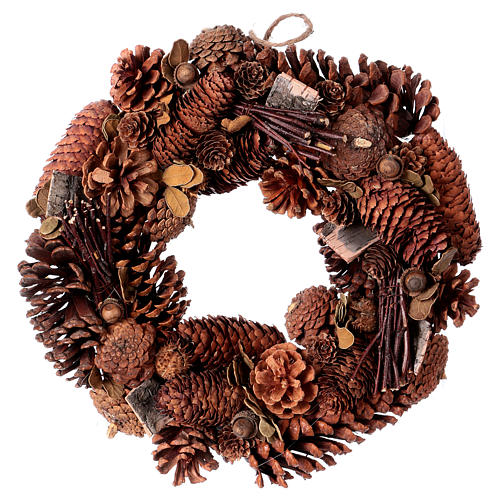 Christmas wreath with pine cones 36 cm 1