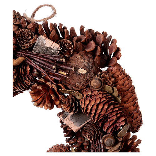 Christmas wreath with pine cones 36 cm 2