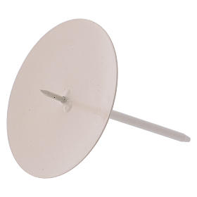 Decoraciones navideñas para la casa: Base vela blanca de metal 11 cm Decoraciones navideñas para la casa: Base vela blanca de metal 11 cm