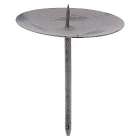 Decoraciones navideñas para la casa: Base gris ratón para vela 10,5 cm metal Decoraciones navideñas para la casa: Base gris ratón para vela 10,5 cm metal