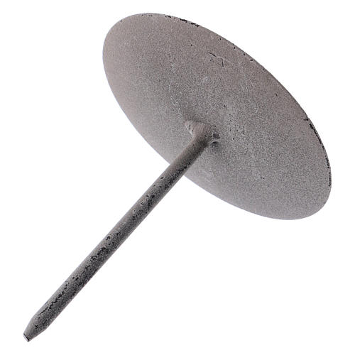 Base gris ratón para vela 10,5 cm metal 3