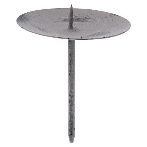 Support gris pour bougie 10,5 cm métal 1