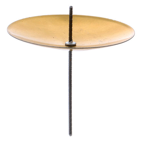 Candle base in golden coloured metal, diameter 55 mm, set of 4 pcs 1