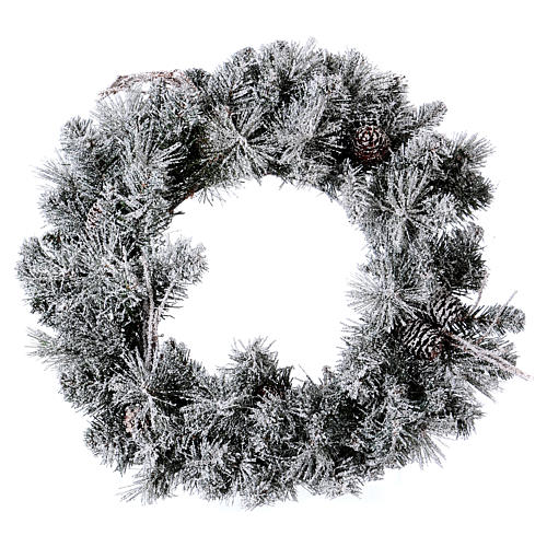 Advent wreath garland with fake snow, diameter 50 cm 1