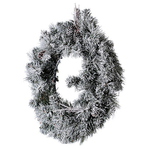 Advent wreath garland with fake snow, diameter 50 cm 3