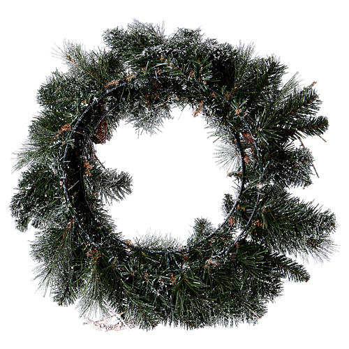 Advent wreath garland with fake snow, diameter 50 cm 4