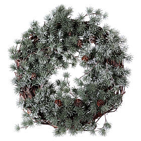 Advent wreath with frozen larch, diameter 45 cm