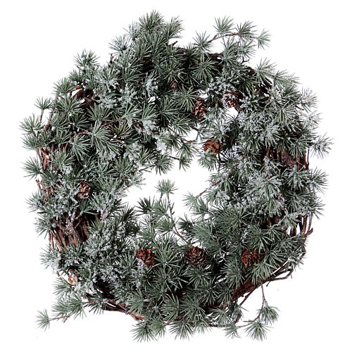 Advent wreath with frozen larch, diameter 45 cm 1