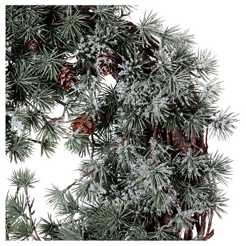 Advent wreath with frozen larch, diameter 45 cm 3