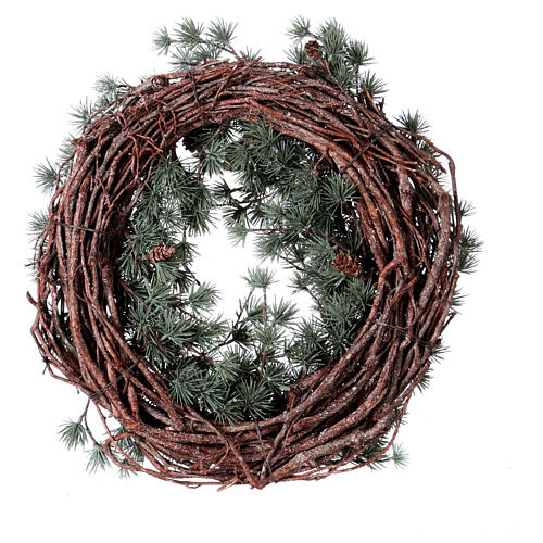 Advent wreath with frozen larch, diameter 45 cm 5