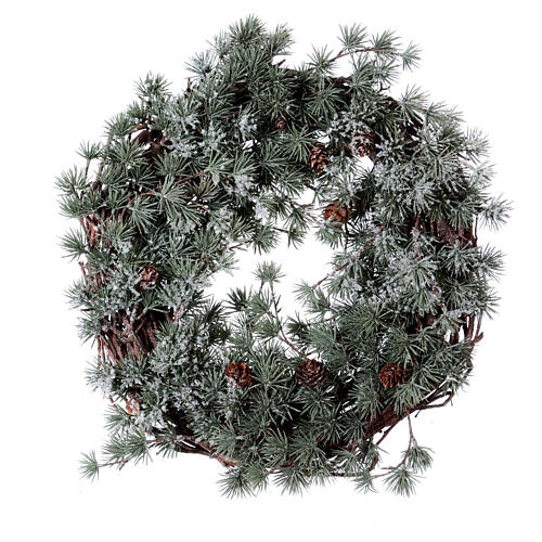 Corona Guirnalda de Navidad estilo alerce con escarcha diám. 45 cm 1