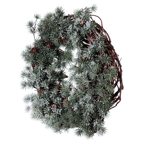 Christmas wreath with frozen larch, diameter 45 cm 3