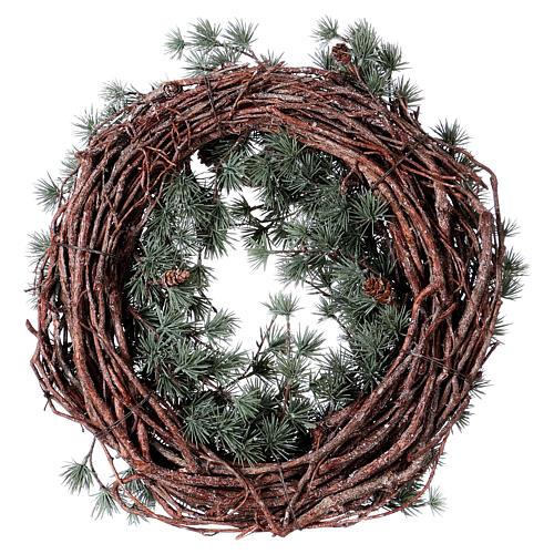 Christmas wreath with frozen larch, diameter 45 cm 4