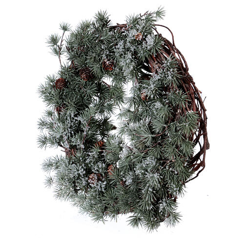 Christmas wreath with frozen larch, diameter 45 cm 4