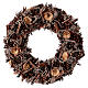 Wooden Christmas wreath with pine cones and roses, 40 cm s1