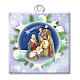 Ceramic tile with printed Sacred Family image and back prayer s1