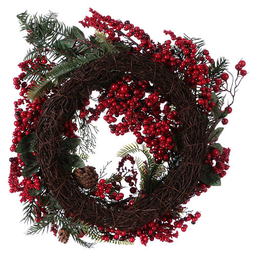 Red berries Advent Wreath 50 cm diameter 3