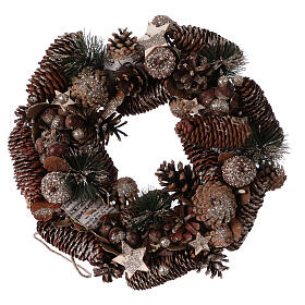 Couronne Avent pommes de pin glands diam. 33 cm