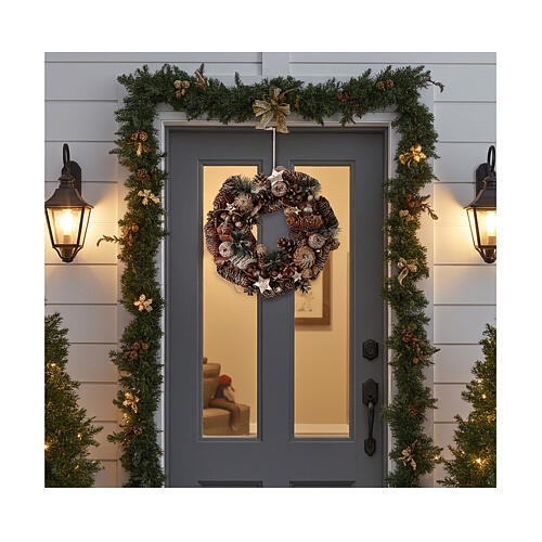 Corona Avvento Ghirlanda pigne nocciole diam. 33 cm 2