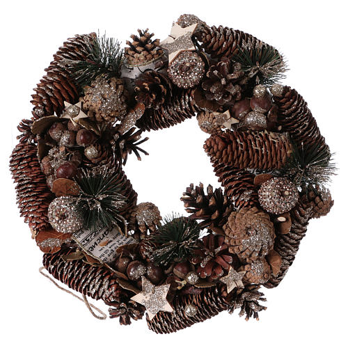 Advent Wreath with hazelnuts 50 cm diameter 1