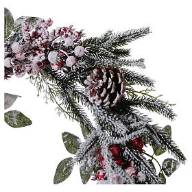 Decori natalizi per la casa: Corona Avvento Ghirlanda bacche con neve diam. 50 cm Decori natalizi per la casa: Corona Avvento Ghirlanda bacche con neve diam. 50 cm