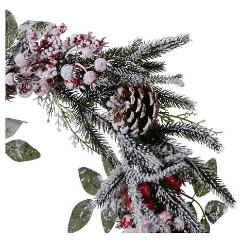 Advent Wreath with snowed berries 50 cm diameter 2