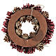 Advent wreath with pine cones and berries 30 cm in diameter Red finish s5