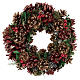Advent wreath pine cones and berries 30 cm diam Red s1