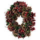 Advent wreath pine cones and berries 30 cm diam Red s3