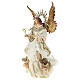 Angel tree topper with harp 36 cm resin and cloth s3