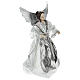 Annunciation (Christmas Tree Tip) Angel in silvery clothes 28 cm resin and cloth s4