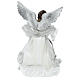 Annunciation (Christmas Tree Tip) Angel in silvery clothes 28 cm resin and cloth s5