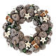 Wreath with berries and stars 30 cm White Natural s1