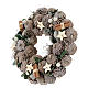 Advent wreath with pine cones and stars 30 cm White Natural s3