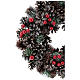 Advent wreath with cones and berries 30 cm in diameter, Red finish s2