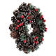 Advent wreath with cones and berries 30 cm in diameter, Red finish s4