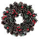 Advent wreath with pine cones and red berries 30 cm diam. s1